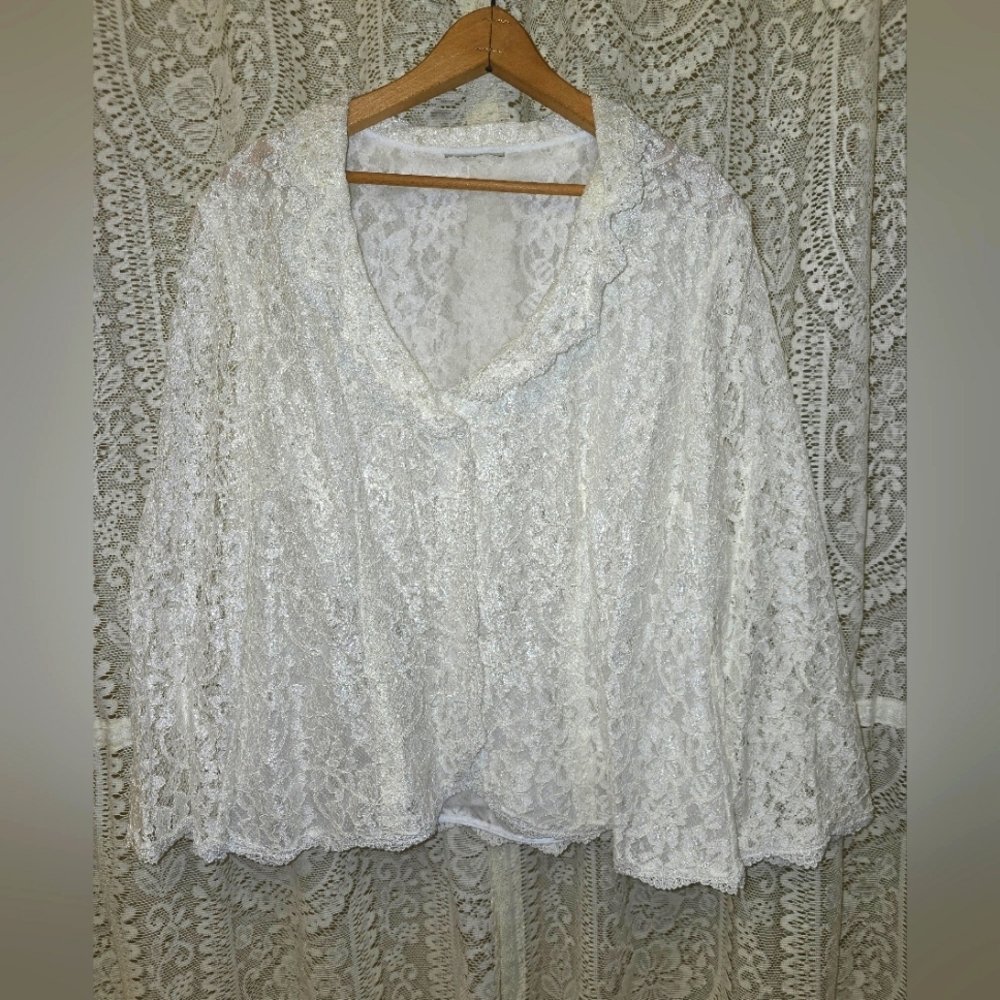 Vintage Neiman Marcus Jacket, Lace Blouse, Vintage Lace Button Up